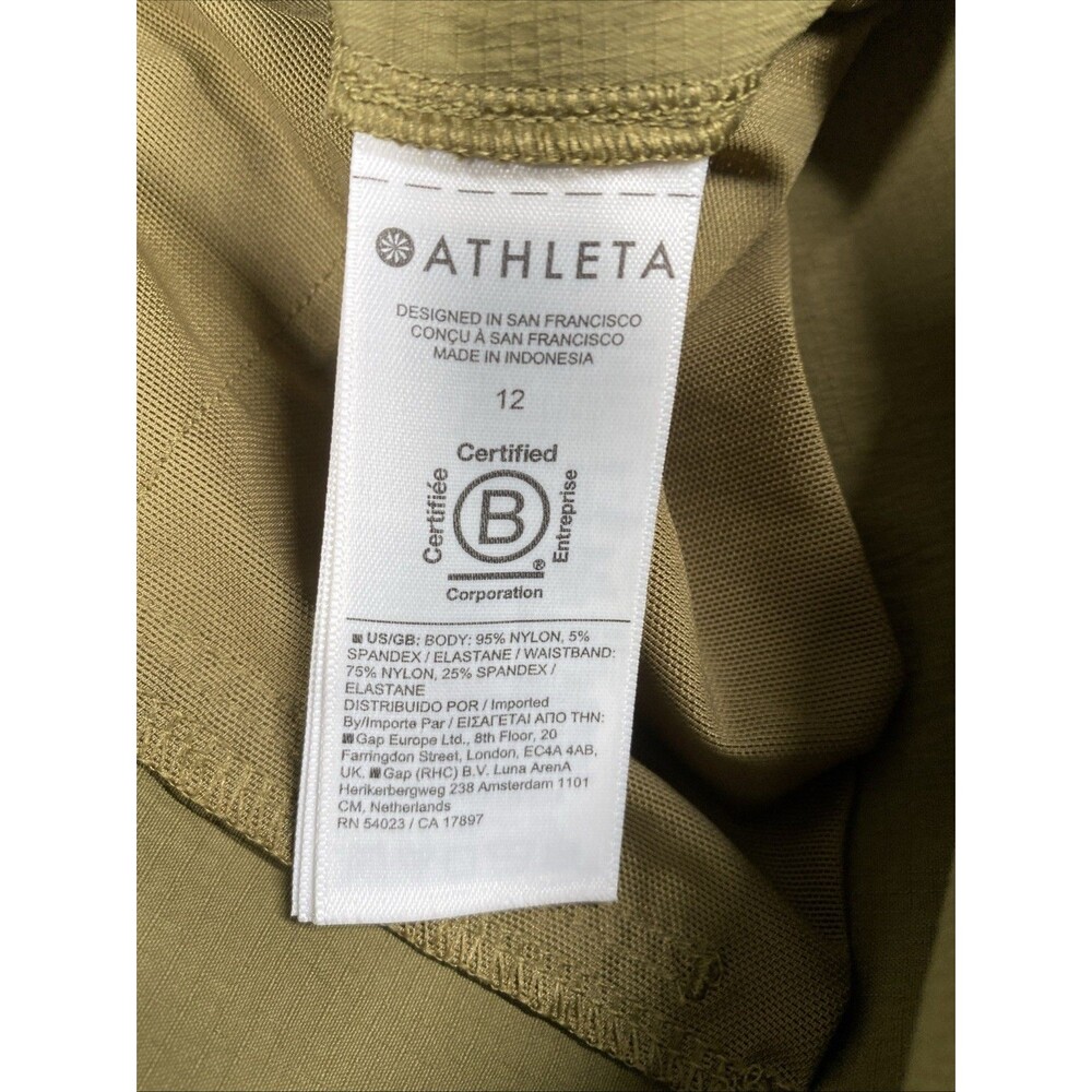 Athleta Trekkie Shorts Women's 12 North Army Green High Rise 3.5" Pull on - Picture 7 of 9